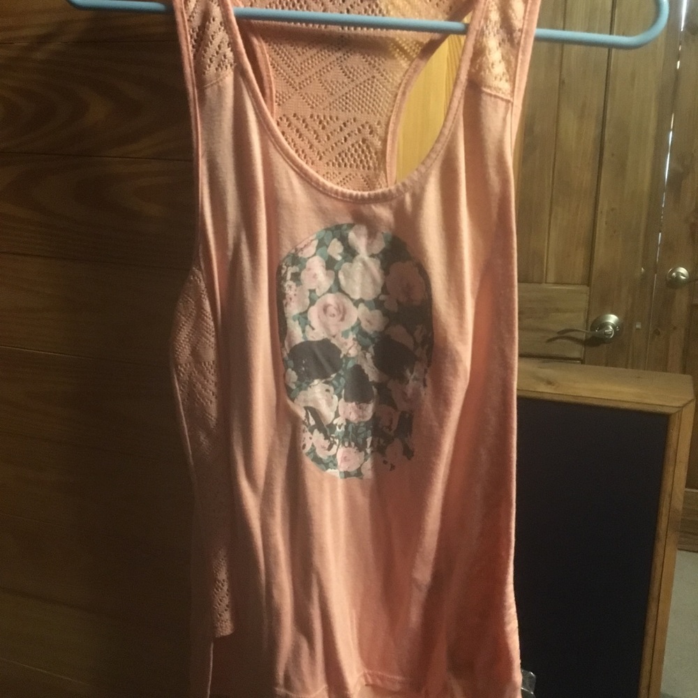 Floral skull tank top